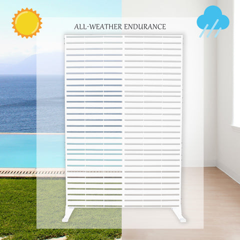 Kozyard Metal Privacy Screen Decorative Outdoor Divider with Stand Panels Freestanding Screen