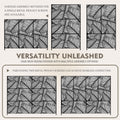 Versatile Iron Room Divider with Multiple Assembly Options
alt text：An iron room divider with a palm - leaf pattern, showcasing various assembly methods. It can be configured in different ways, and two screens can be connected seamlessly. Keywords: room divider, multiple assembly options, seamless connection
