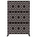 Geometric - Patterned Black Room Divider
alt text：A stylish room divider featuring a geometric pattern in black and white, adding a modern aesthetic to interior spaces. Keywords: room divider, geometric pattern, modern decor