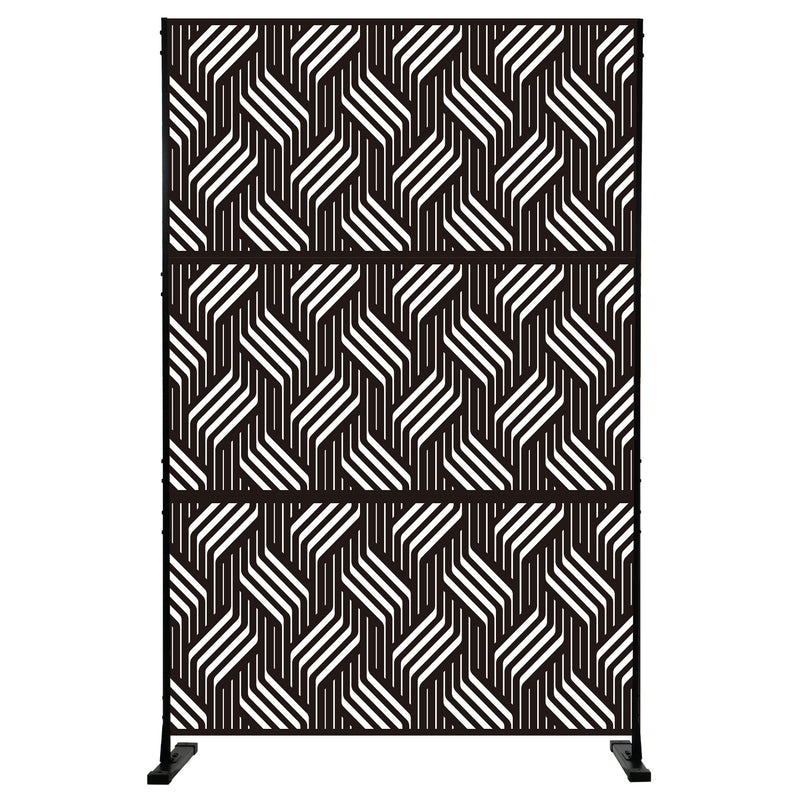 Contemporary Black and White Geometric Room Divider
alt text：A modern room divider featuring a striking black and white geometric pattern, ideal for enhancing interior spaces with style. Keywords: room divider, geometric pattern, modern decor