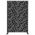 Modern Black Room Divider with Linear Pattern
alt text：A contemporary room divider featuring a sleek black linear pattern, adding a modern aesthetic to any space. Keywords: room divider, linear pattern, modern decor
