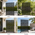 Kozyard roman column planter pot modern minimalist textured plastic flower plant container. Aesthetic close up display highlighting the elegant vertical lines and exquisite speckled stone texture pattern on a museum style pedestal. This high end architectural design brings a premium sophisticated look to casual durable plastic yard pots, blending classic Greek Roman column timeless styles with minimalist contemporary home porch deck and balcony terrace design trends.