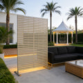Kozyard large decorative outdoor planter pot and stylish front porch umbrella stand holder helper. This multifunctional fluted utility storage bucket is placed near a home entrance door, perfectly showcasing its versatility as both a elegant heavy duty flower container for front door plants and a waterproof modern rainwater catcher bin. Ideal for elevating home curb appeal, modern farmhouse entryway decor, and creating a welcoming residential outdoor patio experience all year round.