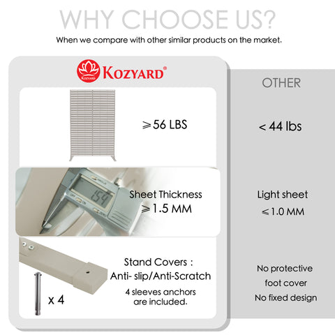 Kozyard entryway umbrella stand holder heavy duty waterproof outdoor cane walking stick basket. Classic Roman column style entrance utility storage bucket placed in a cozy sheltered house porch corner during a rainy day, organizing multiple wet umbrellas neatly. Excellent rustproof mudroom organization solution, doorstep rainwater container, farmhouse apartment decor accent, and durable commercial or residential wet weather floor protection bin.