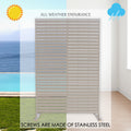Kozyard All-Weather Metal Privacy Screen – Stainless Steel Hardware, Slatted Steel Design for Patio/Indoor Spaces, Durable Outdoor Room Divider.

