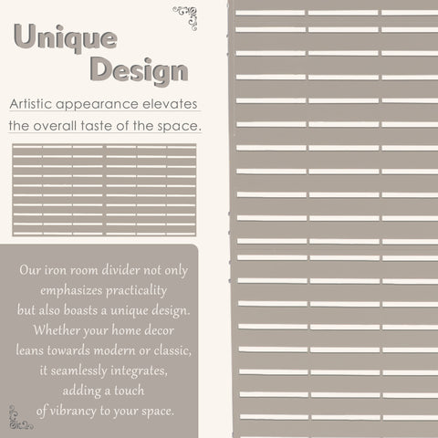 Kozyard Unique Metal Privacy Screen – Artistic Slatted Steel Design, Modern/Classic Space Integration, Stylish Indoor/Outdoor Room Divider.
