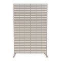 Kozyard Slatted Metal Privacy Screen – All-Weather Steel Construction, Modern Design for Patio/Indoor, Durable Outdoor Room Divider.
