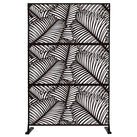 Kozyard Metal Privacy Screen Decorative Outdoor Divider with Stand Panels Freestanding Screen