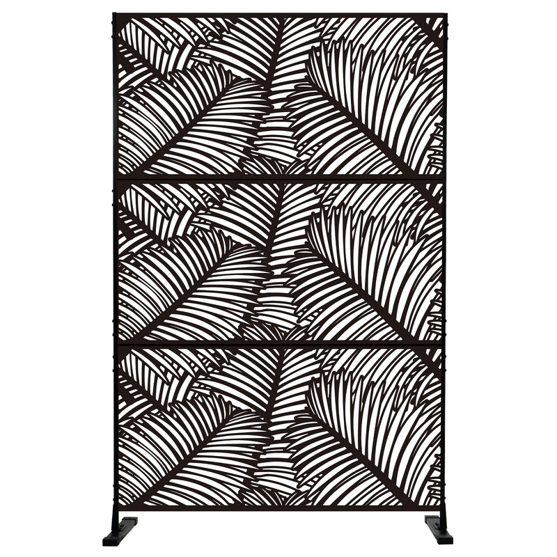 Kozyard Metal Privacy Screen Decorative Outdoor Divider with Stand Panels Freestanding Screen Set for Deck Patio Balcony Garden Outdoor Indoor