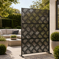 Kozyard large decorative outdoor planter pot and stylish front porch umbrella stand holder helper. This multifunctional fluted utility storage bucket is placed near a home entrance door, perfectly showcasing its versatility as both a elegant heavy duty flower container for front door plants and a waterproof modern rainwater catcher bin. Ideal for elevating home curb appeal, modern farmhouse entryway decor, and creating a welcoming residential outdoor patio experience all year round.