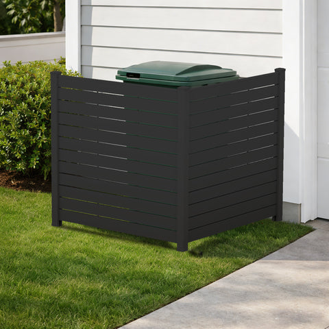 Kozyard Outdoor Trash Bin Enclosure - Stylish White Privacy Screen, Made of Durable Wood-Plastic Composite (WPC), Conceals Garbage Bins While Preserving Outdoor Aesthetic & Functionality
