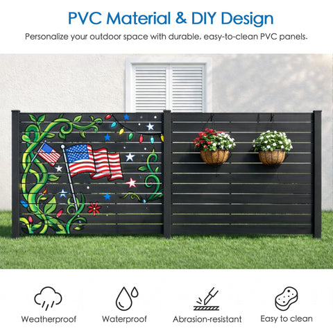 Kozyard DIY Outdoor Privacy Screen – Durable PVC panels, weatherproof, waterproof, abrasion-resistant, easy to clean, customizable for patio decor with hanging planter hooks
