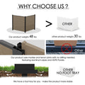 Kozyard heavy-duty outdoor privacy screen and AC unit fence enclosure features durable HDPE panels, reinforced aluminum posts, mortise and tenon connections and stable foot trays for dependable installation. This outdoor air conditioner screen provides a sturdy privacy fence solution for hiding HVAC units, trash cans, pool equipment and utilities in backyards, gardens, patios and residential outdoor spaces.