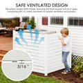 Kozyard outdoor privacy screen and air conditioner fence enclosure features durable HDPE panels with 3/4-inch thick boards and 3/16-inch ventilation gaps for airflow and privacy. This ventilated AC unit screen helps conceal outdoor air conditioners, HVAC equipment, trash cans and utility areas while providing an attractive privacy fence solution for patio, backyard, garden and residential outdoor spaces.