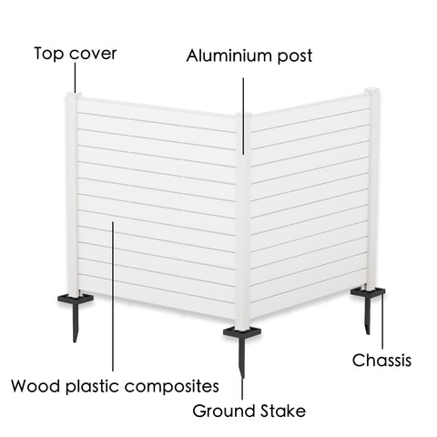 Kozyard 50"W x 48"H Outdoor Privacy Screens - Air Conditioner Fence Panels, Pool Equipment Enclosure, Trash Can Screens Fence Kit
