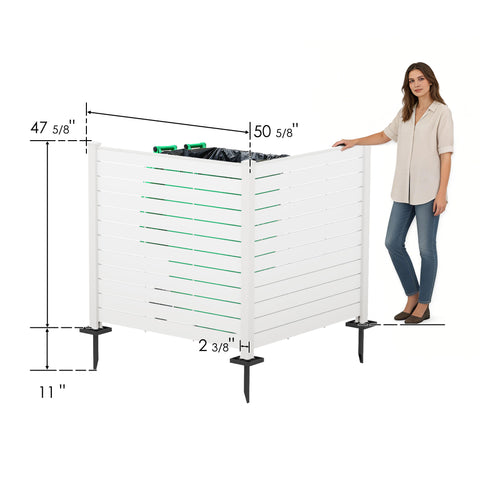 Kozyard Outdoor Privacy Enclosure - Detailed Dimension Guide (47 5/8" Height, 50 5/8" Width), Durable Wood-Plastic Composite (WPC), Perfect for Concealing Outdoor Items Like Trash Bins & AC Units
