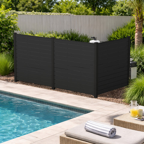 Kozyard Outdoor Trash Bin Enclosure - Stylish Privacy Screen, Made of Durable Wood-Plastic Composite (WPC), Conceals Garbage Bins While Preserving Outdoor Aesthetic & Functionality
