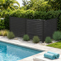 Kozyard Poolside Privacy Screen - Weather-Resistant Wood-Plastic Composite (WPC), Stylish White Design to Conceal Poolside Essentials, Enhances Backyard Privacy & Aesthetic
