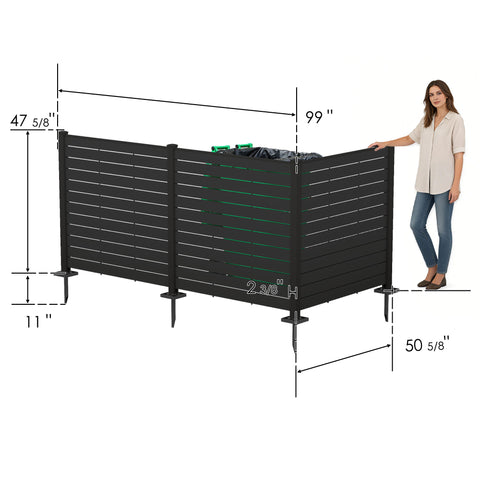 Kozyard Extra-Long Outdoor Privacy Enclosure - Extended Dimension Guide (99" Width, 47 5/8" Height), Sturdy Wood-Plastic Composite (WPC), Ideal for Larger Outdoor Item Concealment
