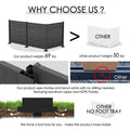 Kozyard heavy-duty outdoor privacy screen and AC unit fence enclosure features durable HDPE panels, reinforced aluminum posts, mortise and tenon connections and stable foot trays for dependable installation. This outdoor air conditioner screen provides a sturdy privacy fence solution for hiding HVAC units, trash cans, pool equipment and utilities in backyards, gardens, patios and residential outdoor spaces.