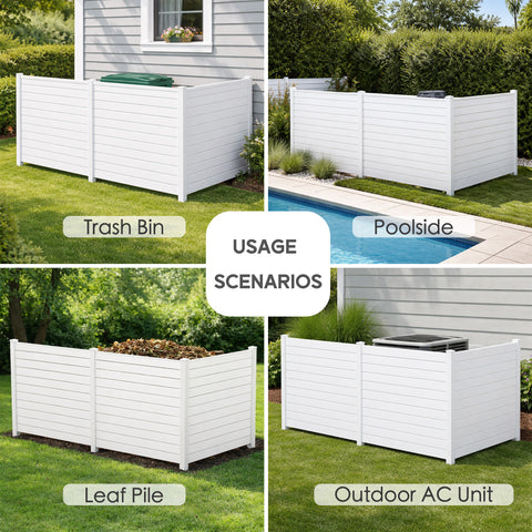 Kozyard Multi-Use Outdoor Privacy Fence - Multiple Outdoor Usage Scenarios (Trash Bin, Poolside, Leaf Pile, AC Unit), Durable Wood-Plastic Composite (WPC) for Long-Lasting Concealment

