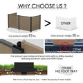 Kozyard heavy-duty outdoor privacy screen and AC unit fence enclosure features durable HDPE panels, reinforced aluminum posts, mortise and tenon connections and stable foot trays for dependable installation. This outdoor air conditioner screen provides a sturdy privacy fence solution for hiding HVAC units, trash cans, pool equipment and utilities in backyards, gardens, patios and residential outdoor spaces.