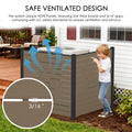 Kozyard outdoor privacy screen and air conditioner fence enclosure features durable HDPE panels with 3/4-inch thick boards and 3/16-inch ventilation gaps for airflow and privacy. This ventilated AC unit screen helps conceal outdoor air conditioners, HVAC equipment, trash cans and utility areas while providing an attractive privacy fence solution for patio, backyard, garden and residential outdoor spaces.