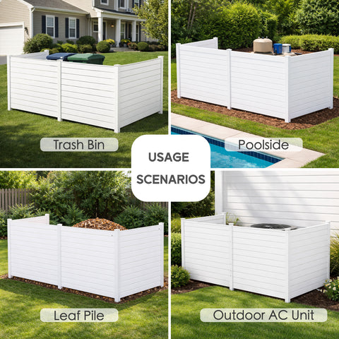 Kozyard Multi-Purpose Outdoor Privacy Screen - Versatile Usage Scenarios: Ideal for Trash Bin, Poolside, Leaf Pile & AC Unit Concealment, Sturdy Wood-Plastic Composite (WPC) Construction
