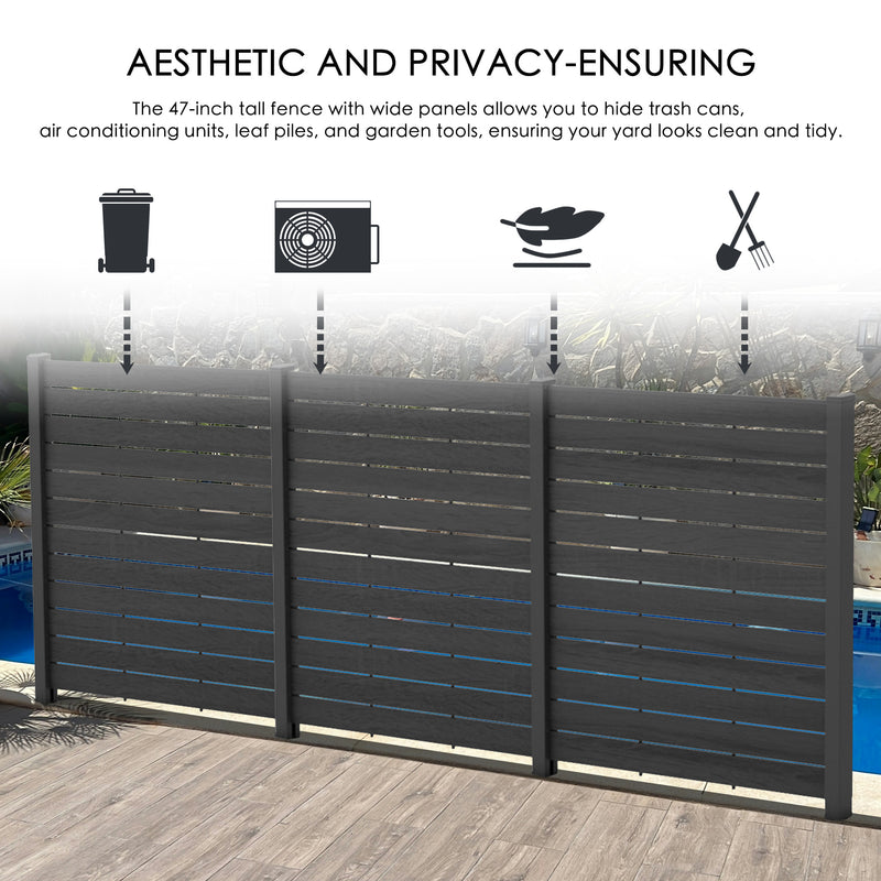 Kozyard 50"W x 47"H Outdoor Privacy Screens - Air Conditioner Fence Panels, Pool Equipment Enclosure, Trash Can Screens Fence Kit for Outside Backyard Patio