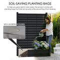Kozyard Outdoor Vertical Garden Fence Planter: Soil-Saving Waterproof Planting Bags (Prevents Leakage) + Built-In Planter Box, Made of Durable Wood-Plastic Panels & Aluminum Posts – Perfect for Patio Planting.
