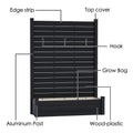 Kozyard Outdoor Fence Planter Components: Edge Strip, Top Cover, Detachable Hooks, Waterproof Grow Bag, Aluminum Posts & Wood-Plastic Panels – Easy-Assemble Vertical Garden Privacy Planter.
