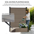 Kozyard Outdoor Vertical Garden Fence Planter: Soil-Saving Waterproof Planting Bags (Prevents Leakage) + Built-In Planter Box, Made of Durable Wood-Plastic Panels & Aluminum Posts – Perfect for Patio Planting.
