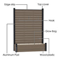 Kozyard Outdoor Fence Planter Components: Edge Strip, Top Cover, Detachable Hooks, Waterproof Grow Bag, Aluminum Posts & Wood-Plastic Panels – Easy-Assemble Vertical Garden Privacy Planter.

