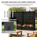 Kozyard Outdoor Privacy Fence Planter: Includes 4 Galvanized Expansion Screws for Secure Hard Surface Anchoring – Durable Wood-Plastic Panels & Aluminum Posts, Built-In Planter Box for Outdoor Gardens.
