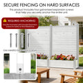 Kozyard Outdoor Privacy Fence Planter: Includes 4 Galvanized Expansion Screws for Secure Hard Surface Anchoring – Durable Wood-Plastic Panels & Aluminum Posts, Built-In Planter Box for Outdoor Gardens.
