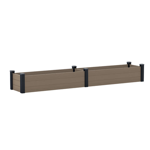 Kozyard Raised Garden Bed Kit, Outdoor WPC Planter Box with Aluminum Post Frame, Raised Vegetable Garden Box with Open Bottom Drainage Design, Weed Barrier Cloth for Flowers, Herbs
