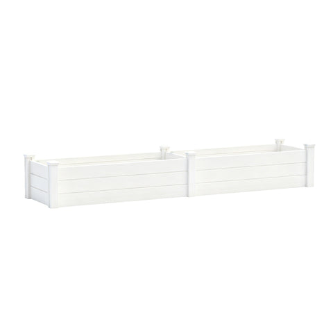Kozyard Raised Garden Bed Kit, Outdoor WPC Planter Box with Aluminum Post Frame, Raised Vegetable Garden Box with Open Bottom Drainage Design, Weed Barrier Cloth for Flowers, Herbs
