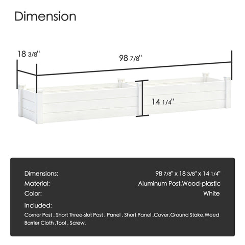 Kozyard Raised Garden Bed Kit, Outdoor WPC Planter Box with Aluminum Post Frame, Raised Vegetable Garden Box with Open Bottom Drainage Design, Weed Barrier Cloth for Flowers, Herbs