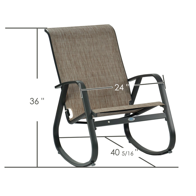 Kozyard Outdoor Contemporary Patio Rocking Sling Chair with Powder Coated Aluminum Frame and Weather Resistant and Breathable Mesh Fabric, Perfect for Patio, Porch, Yard, Garden