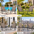 Kozyard outdoor rocking chair for poolside, yard, patio and balcony use, featuring a modern white aluminum frame and gray breathable Textilene seat. This versatile weather-resistant patio rocker provides lightweight durability, comfortable high-back support and smooth rocking motion, making it ideal outdoor seating for backyard, porch, deck, garden and small balcony spaces.