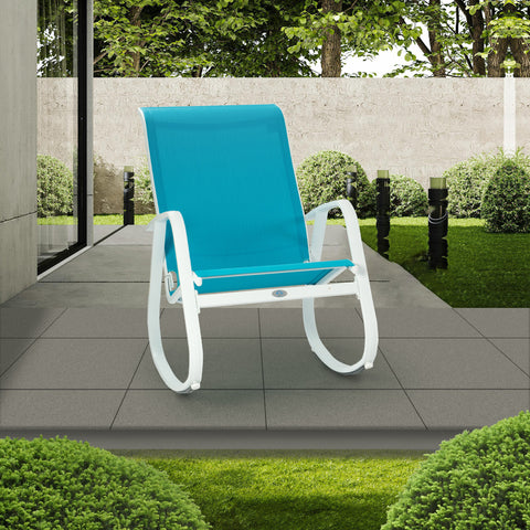 Kozyard Patio Rocking Chair Set Powder Coated Aluminum Frame  Patio Rocking Sling Chair with Breathable Textilene