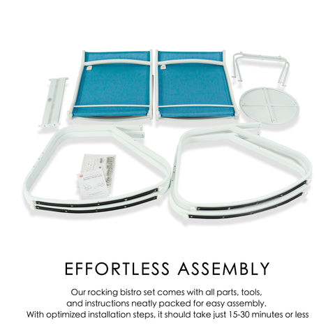 Kozyard Patio Rocking Chair Set Powder Coated Aluminum Frame  Patio Rocking Sling Chair with Breathable Textilene