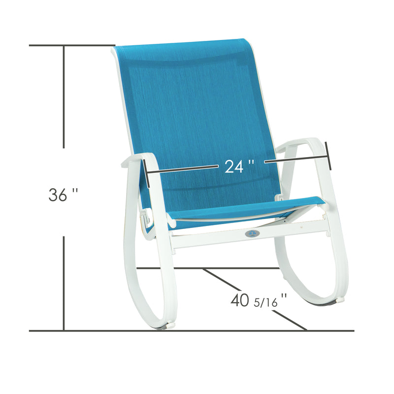Kozyard Outdoor Contemporary Patio Rocking Sling Chair with Powder Coated Aluminum Frame and Weather Resistant and Breathable Mesh Fabric, Perfect for Patio, Porch, Yard, Garden