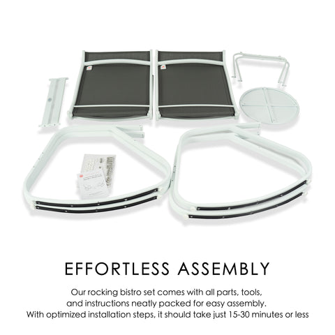 Kozyard Patio Rocking Chair Set Powder Coated Aluminum Frame  Patio Rocking Sling Chair with Breathable Textilene