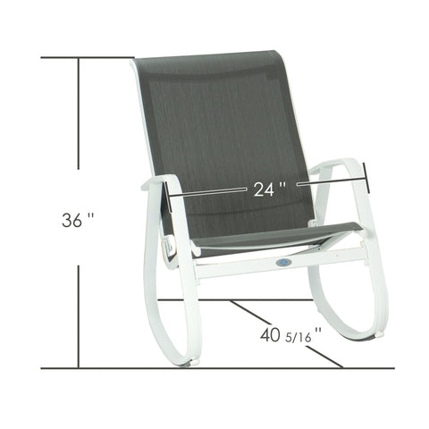 Kozyard Patio Rocking Chair Set Powder Coated Aluminum Frame  Patio Rocking Sling Chair with Breathable Textilene