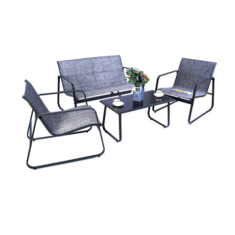 Kozyard Sofia 4 Pieces Patio/Outdoor Conversation Set, Strong Powder Coated Metal Frame, Breathable Textilence