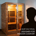 Kozyard Indoor Sauna – Quiet daily wellness ritual, solid wood construction, infrared dry heat for comfortable home relaxation
