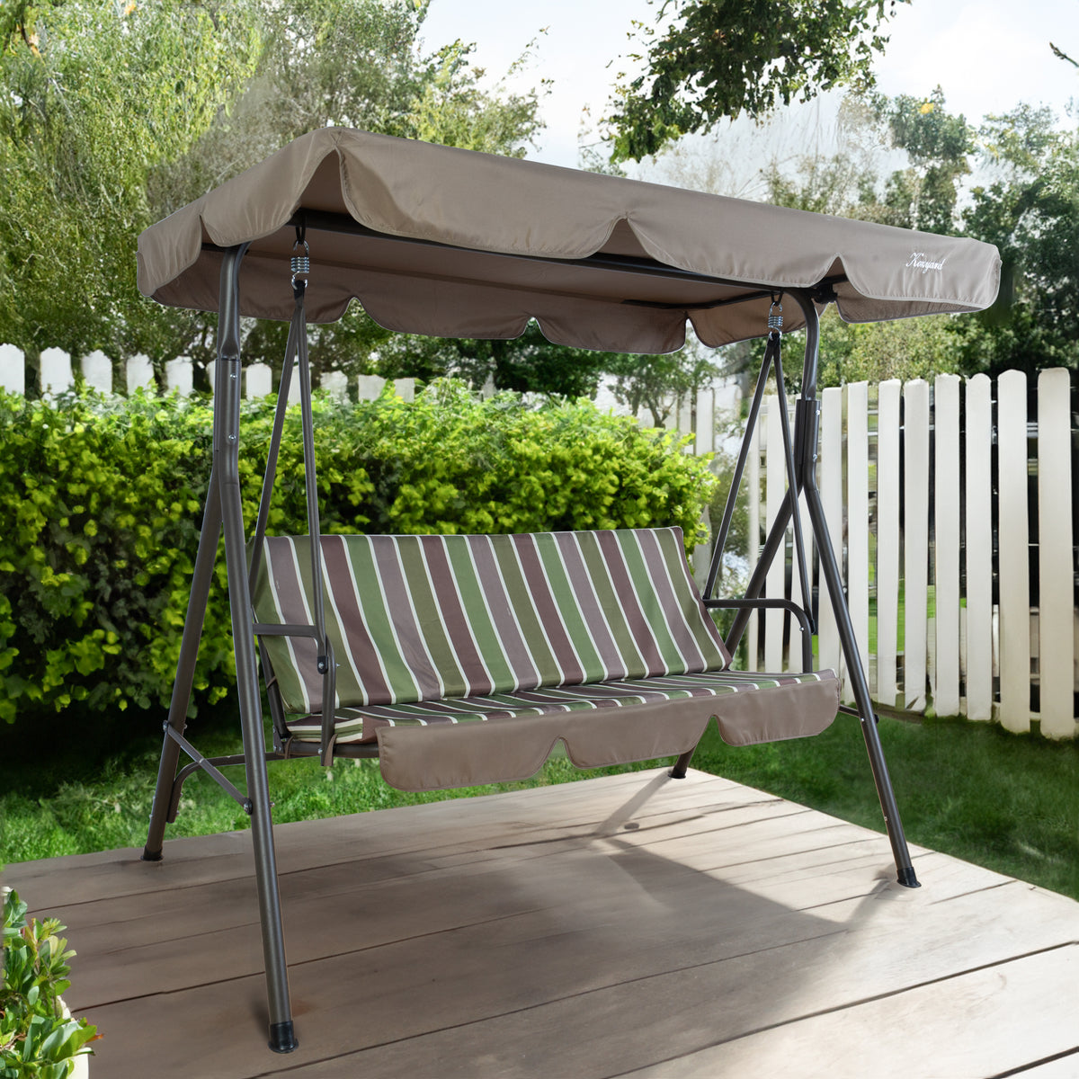 Kozyard Alicia Patio Swing Chair with 3 Comfortable Cushion Seats 3 C