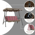 kozyard outdoor swing chair structure, strong spring hook, adjustable canopy, solid triangle frame, durable components for patio porch swing with cushion
