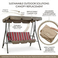 kozyard patio swing chair usage scenarios, private patio backyard porch poolside, outdoor porch swing with canopy and cushion for garden relaxation
